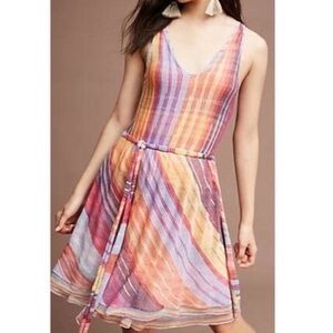 Anthropologie Cecilia Prado striped knit rainbow dress size xs